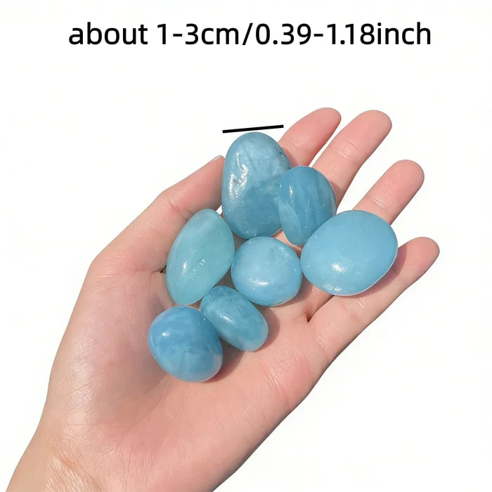 Natural Aquamarine Tumbled Crystals | Raw Healing Stone — Choose Your Size