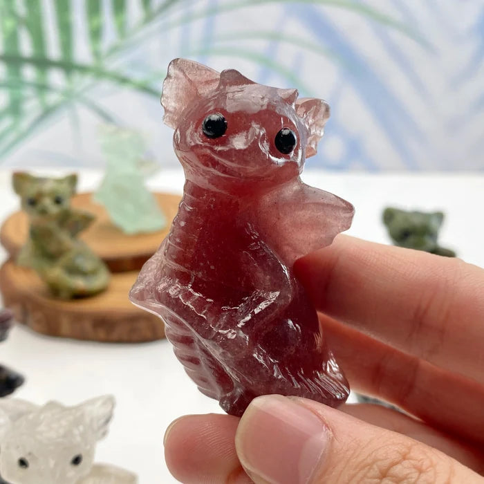 Natural Crystal Flying Dragon Figurine