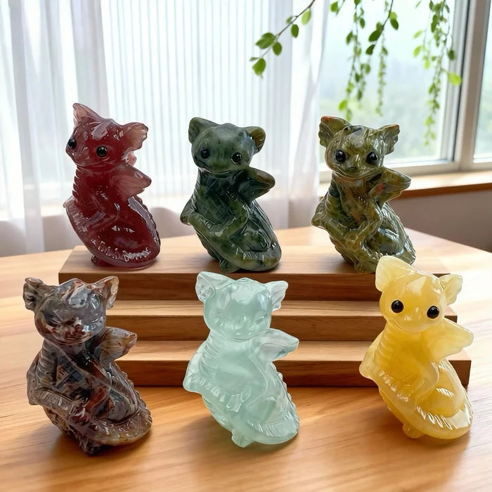 Natural Crystal Flying Dragon Figurine