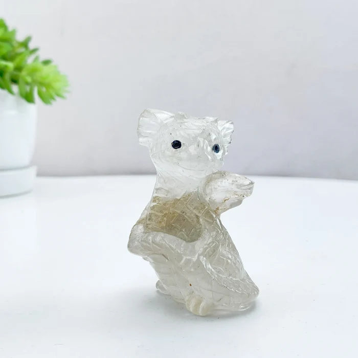 Natural Crystal Flying Dragon Figurine