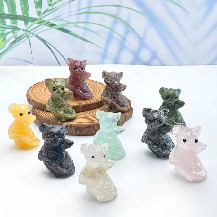 Natural Crystal Flying Dragon Figurine