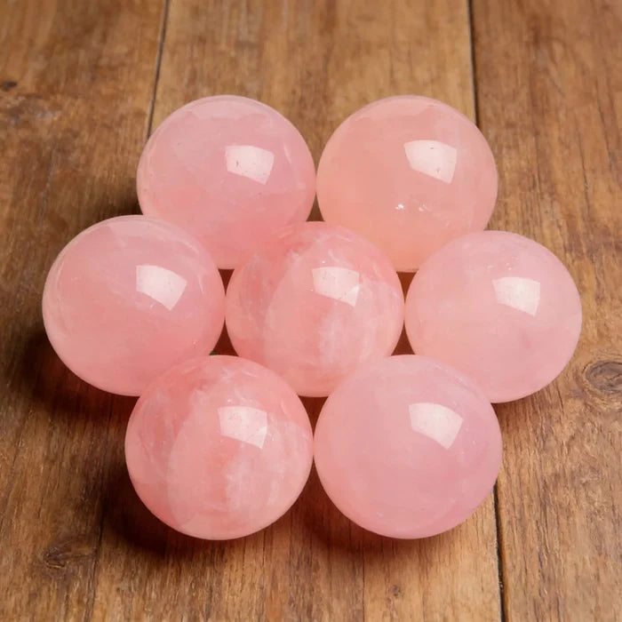 Natural Pink Crystal Sphere | Misty Rose · Love, Harmony & Heart Chakra Energy