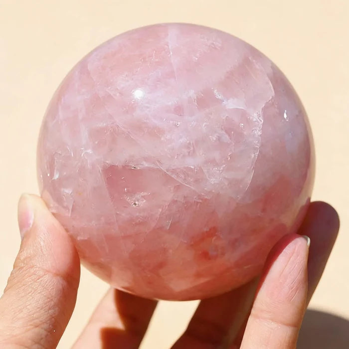 Natural Pink Crystal Sphere | Misty Rose · Love, Harmony & Heart Chakra Energy