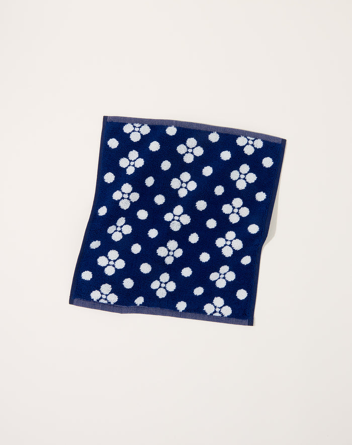 Dusen Dusen Navy Pattern Lisa Washcloth