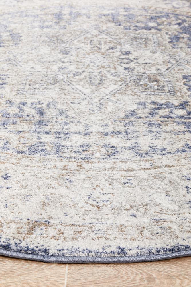 Park Lane Blue Round Rug