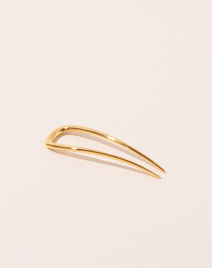Machete Petite Oval French Hair Pin in Gold