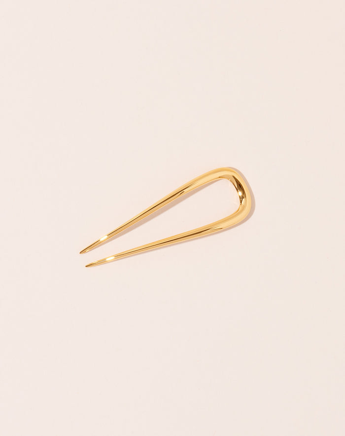 Machete Petite Oval French Hair Pin in Gold