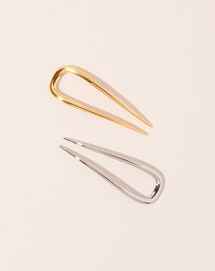 Machete Petite Oval French Hair Pin in Gold