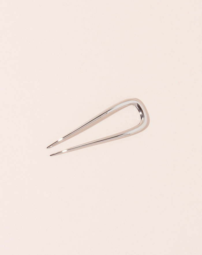 Machete Petite Oval French Hair Pin in Silver