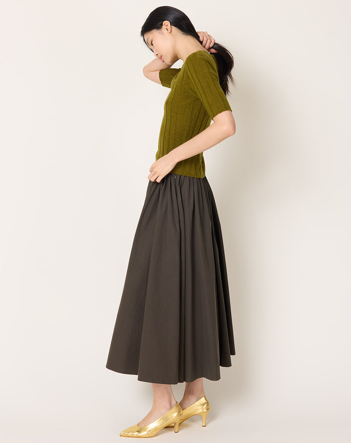 7115 by Szeki Prairie Skirt in Deep Olive