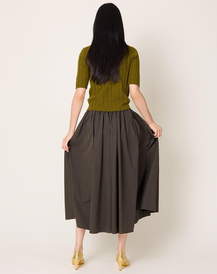 7115 by Szeki Prairie Skirt in Deep Olive