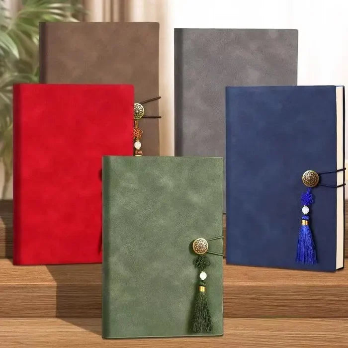 PU Leather Journal with Golden Tassel & Bead Closure | 200 Pages | 4 Colors
