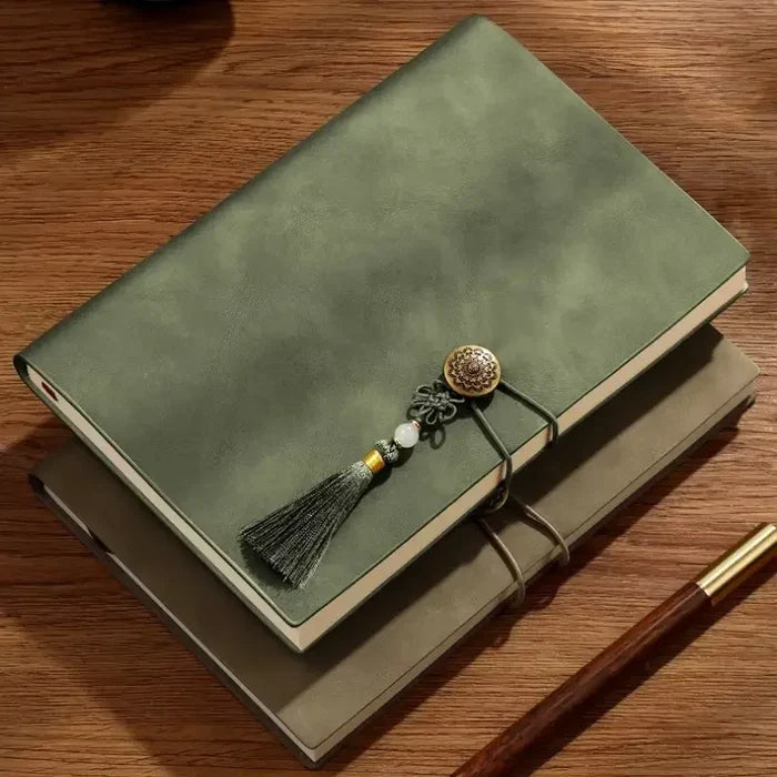 PU Leather Journal with Golden Tassel & Bead Closure | 200 Pages | 4 Colors