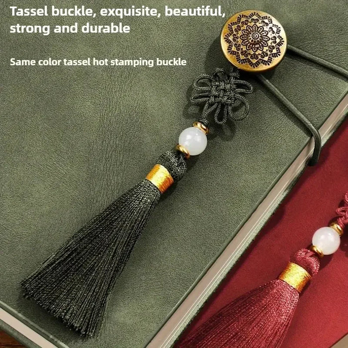 PU Leather Journal with Golden Tassel & Bead Closure | 200 Pages | 4 Colors