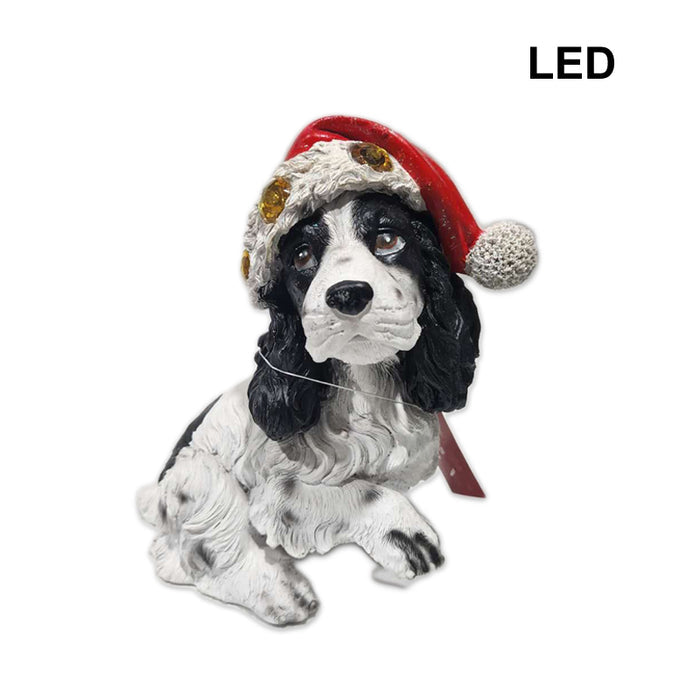 Resin Xmas Dog 20X13X23cm W/Light