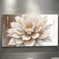 Single Beige Flower Abstract Wall Art | Minimalist Floral Canvas