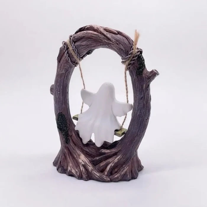 Swing Ghost Resin Figurine | Spooky Halloween Shelf & Desk Ornament