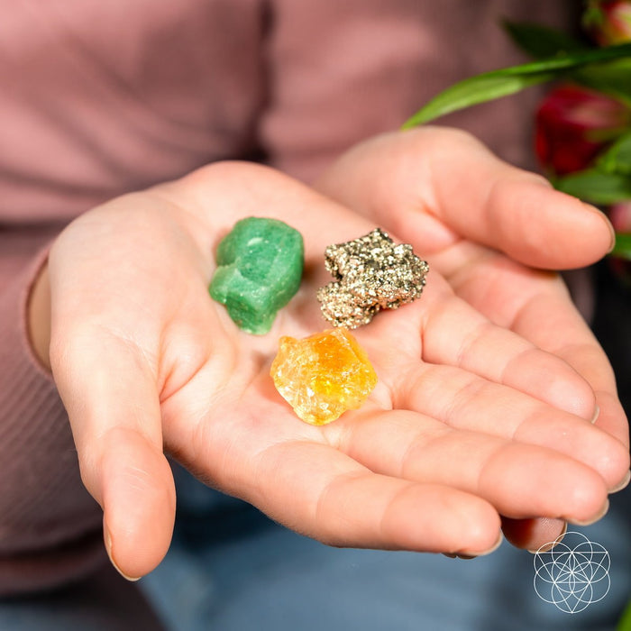 The Abundance Trio | Citrine, Pyrite & Green Aventurine