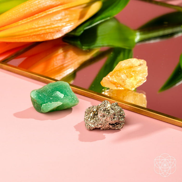 The Abundance Trio | Citrine, Pyrite & Green Aventurine