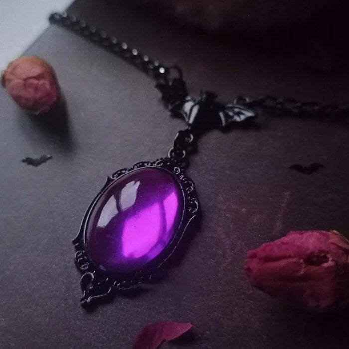 Vampire Bat Blood Cameo Pendant Necklace