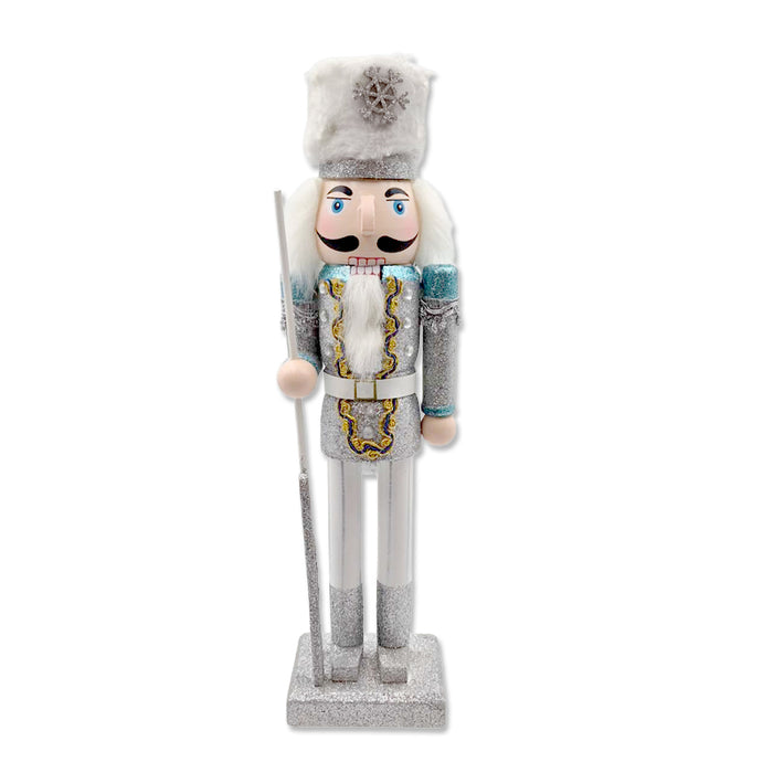 Wooden Nutcracker Plush Hat Glitter 9X8X35cm