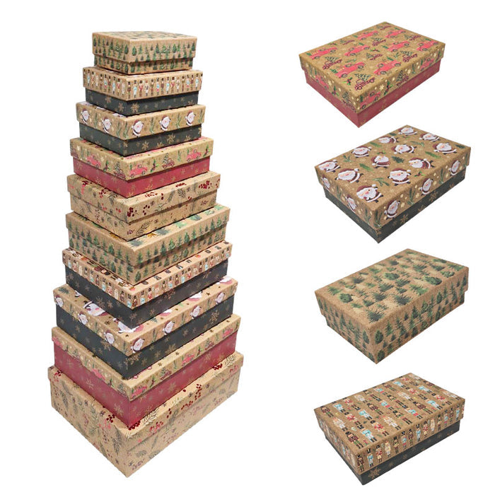 Xmas Giftbox S/10 Glitter Mix Designs/Set