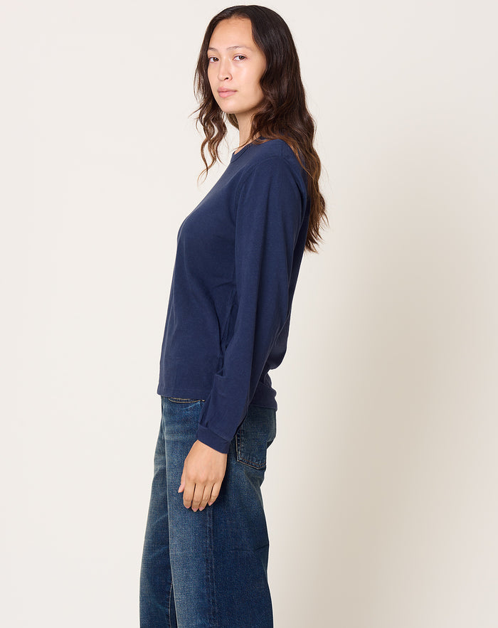 Places and Spaces Zimbabwe Cotton L/S Tee in Navy