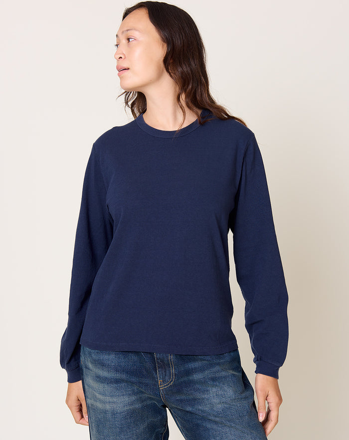Places and Spaces Zimbabwe Cotton L/S Tee in Navy